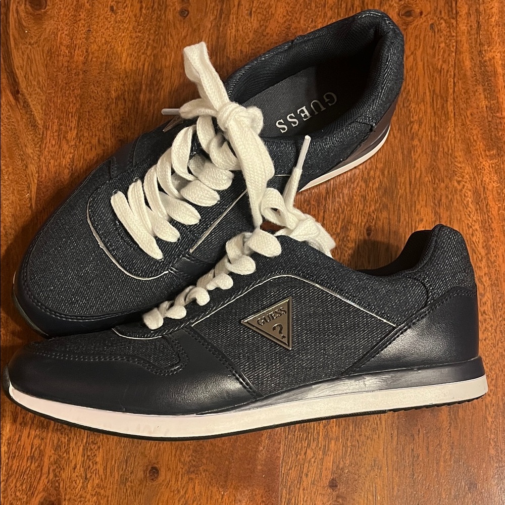 GUESS Women’s 7.5 Denim and Navy Sneakers